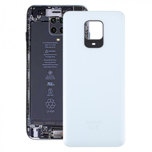 Pour Xiaomi Redmi Note 9S Couvercle arrière de la batterie en verre OEM (Blanc) SH80WL1869-36