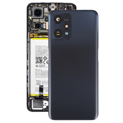 Pour Realme 9 Pro couvercle arrière de batterie d'origine avec couvercle d'objectif d'appareil photo (noir) SH37BL1427-36