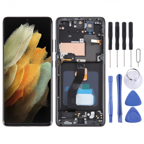 Écran LCD OLED pour Samsung Galaxy S21 Ultra 5G SM-G998B, assemblage complet avec cadre (noir) SH699B883-37