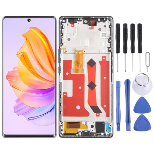 Pour Honor 80 SE Écran LCD d'origine numériseur assemblage complet avec cadre (noir) SH770B1947-37