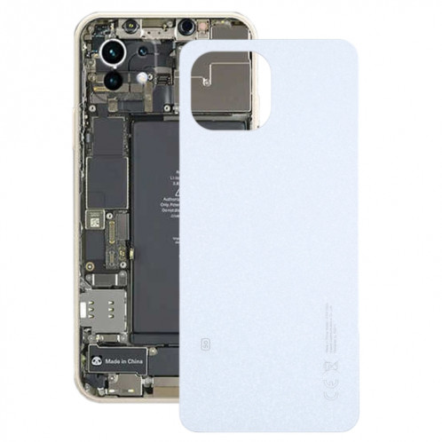 Pour Xiaomi 11 Lite 5G NE Couvercle arrière de la batterie d'origine (blanc) SH62WL637-30