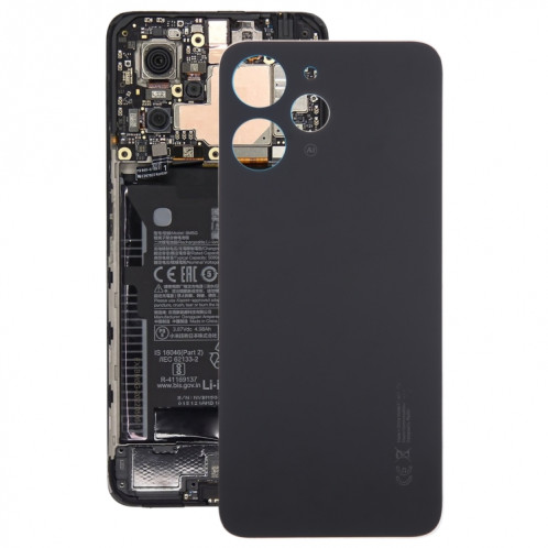 Pour Xiaomi Redmi 12 4G OEM Matériau en verre Couvercle arrière de la batterie (Noir) SH35BL759-37