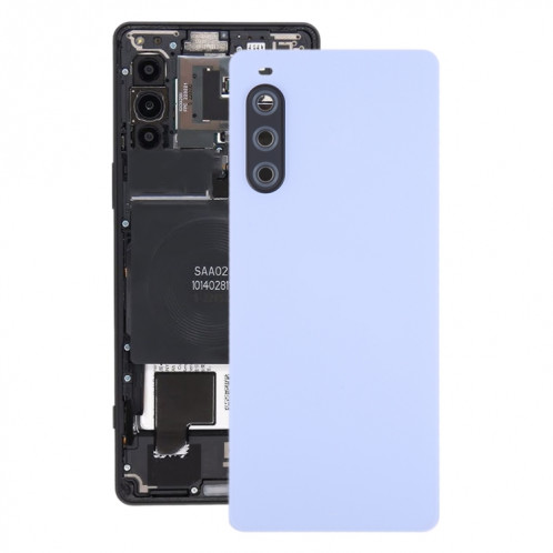 Pour Sony Xperia 10 V Couvercle arrière de la batterie d'origine avec couvercle d'objectif d'appareil photo (violet) SH10PL1820-37