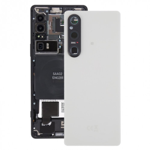 Pour Sony Xperia 1 V Couvercle arrière de la batterie d'origine avec couvercle d'objectif d'appareil photo (argent) SH11SL430-37