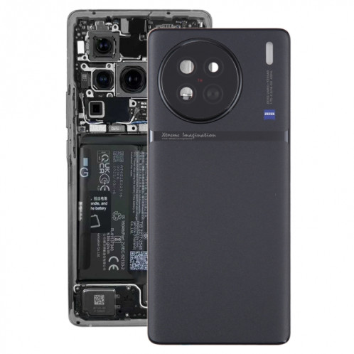 Pour vivo X90 Cache arrière de la batterie avec cache de l'objectif de l'appareil photo (noir) SH34BL1424-37