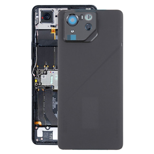 Pour Asus ROG Phone 8 Pro AI2401 AI2401_A Global Original Couvercle arrière de batterie en verre avec cadre d'appareil photo (noir mat) SH9FBL951-37