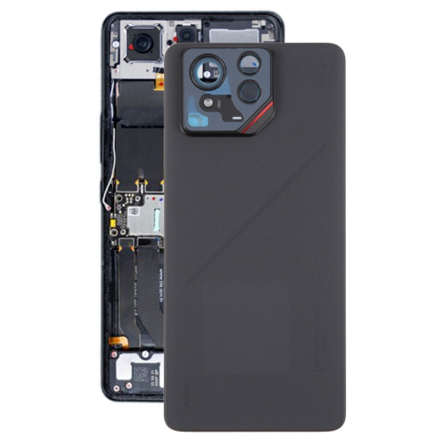 Pour Asus ROG Phone 9 Pro 5G Coque arrière de batterie en verre d'origine avec cadre d'appareil photo (noir mat) SH30BL296-37