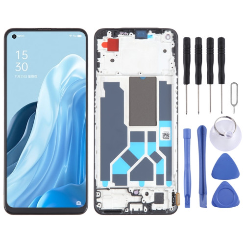 Écran LCD OLED pour l'assemblage complet du numériseur OPPO Reno7 SE 5G avec identification du cadre / des empreintes digitales SH9212655-36