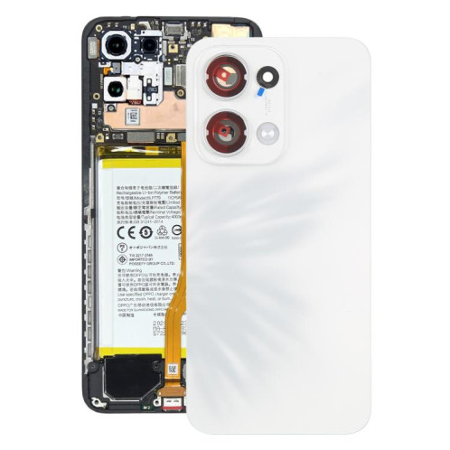 Pour OPPO Reno13 Couvercle arrière de batterie d'origine avec couvercle d'objectif d'appareil photo (blanc) SH31WL1279-37