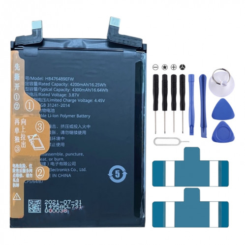 Batterie de remplacement 4200mAh pour Honor 50/60 SE/Nova 9/NAM-AL00 NTH-AL00 GIA-AN00 HB476489EFW SH95101974-32