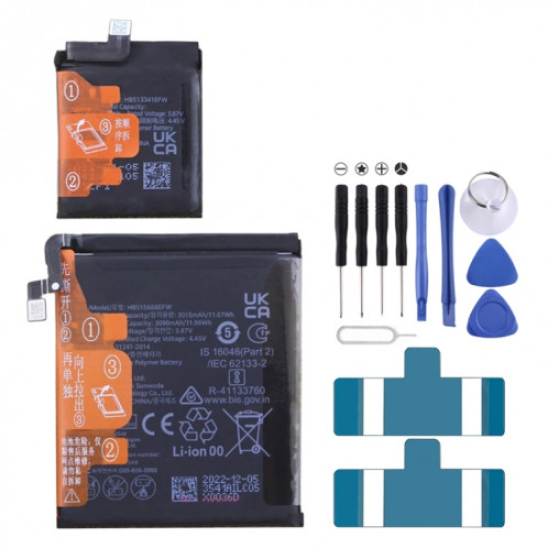 Batterie de remplacement pour Huawei P50 Pocket BAL-AL00 / Pocket S BAL-AL60 HB515668EFW HB513341EFW SH9529374-33