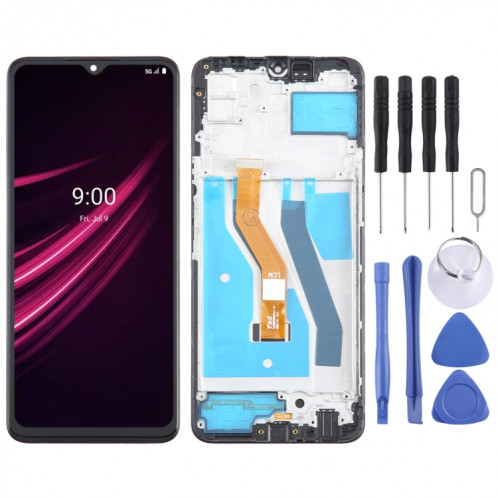 Pour T-Mobile REVVL V + 5G Écran LCD Numériseur Assemblage complet avec cadre (Noir) SH710B1475-37