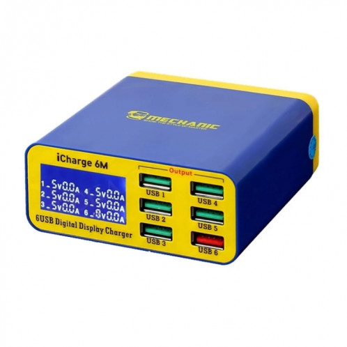 Mécanicien ICHARGE 6M QC 3.0 USB Smart Charger Support Fast Sharging avec LCD, Fiche EU SM04691222-37