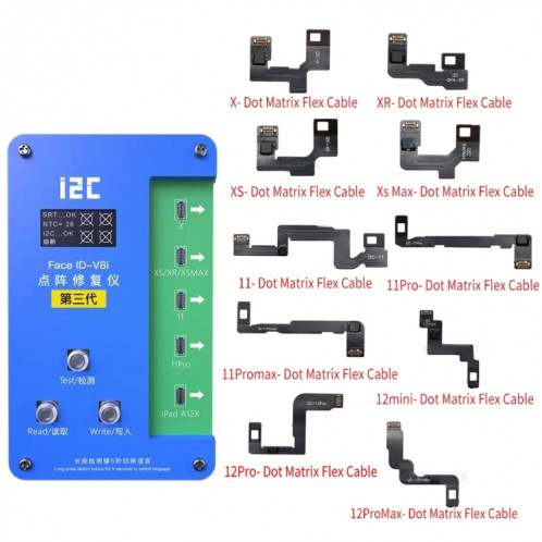 Programme de réparation de projection de la matrice I2C iFace-V8i 3rd Veace-V8i V8i 3RD avec le câble Flex pour iPhone X-12 Pro Max SH0482803-37