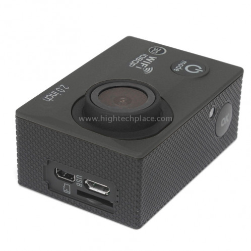 H16 1080P Caméra sport portable sans fil WiFi, écran 2.0 pouces, Generalplus 4248, 170 Grand angle A + degrés, carte TF de support (noir) SH243B0-312