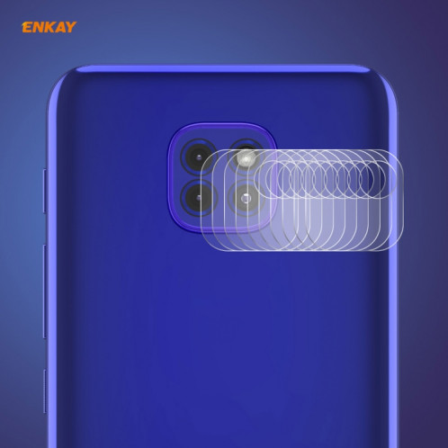 Pour Motorola G9 / G9 Play 10 pièces ENKAY Hat-Prince 0.2mm 9H 2.15D bord rond lentille de caméra arrière Film en verre trempé SE39031375-38
