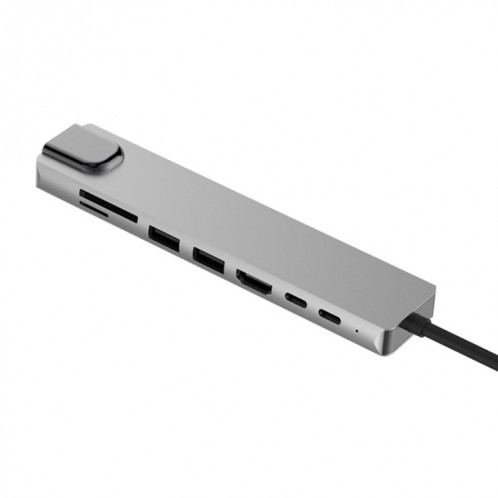 Alliage d'aluminium 8 en 1 Multi HD USB USB 3.0 USB-C HUM ADAPTATEUR DE CHARGEMENT SD PD et TF RJ45 Lecteur de carte RJ45 pour MacBook Pro Air SH45771570-36