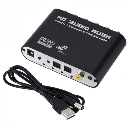 SPDIF Coaxial à RCA DTS AC3 Decoder audio 5.1ch Amplificateur numérique optique Convertisseur analogique et amplificateur HD Audio SH4801907-35