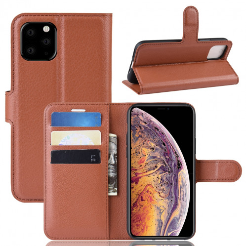 Portefeuille en cuir PU avec support en cuir PU Étui mobile pour iPhone 11 Pro Max (Marron) SH101D1205-38