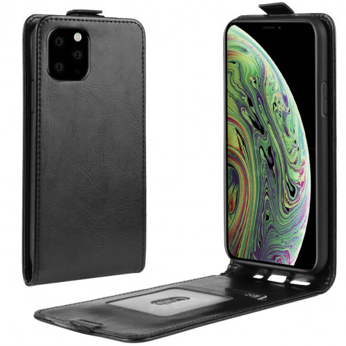 Étui de protection en cuir à rabat vertical Crazy Horse pour iPhone 11 Pro (Noir) SH101A266-37