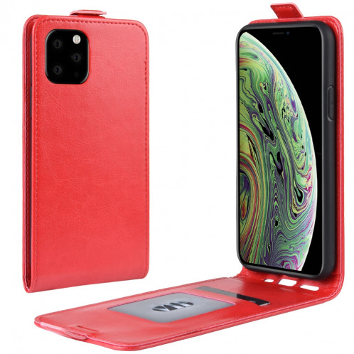 Étui de protection en cuir à rabat vertical Crazy Horse pour iPhone 11 Pro (rouge) SH101C1954-37