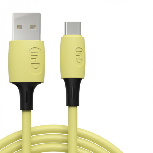 Enkay Hat-Prince Enk-CB1102 3A USB à USB-C / Type-C Synchronisation de la Silicone Câble de charge rapide, Longueur du câble: 1,8 m (jaune) SE601C932-37