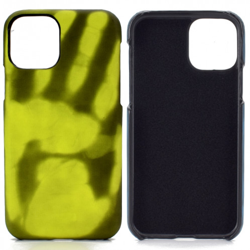 Coller la peau + PC Cas de décoloration du capteur thermique pour iPhone 13 Pro (vert noir) SH102B61-37