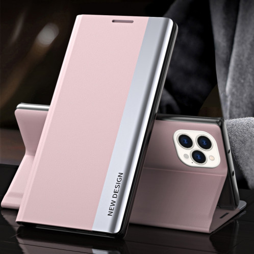 Étui de cuir horizontal ultra-mince ultra-mince de latérale avec support pour iPhone 13 Pro (rose) SH402D927-35