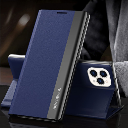 Étui en cuir horizontal ultra-mince ultra-mince flan-mince de latérale avec support pour iPhone 13 (bleu foncé) SH403B1664-35