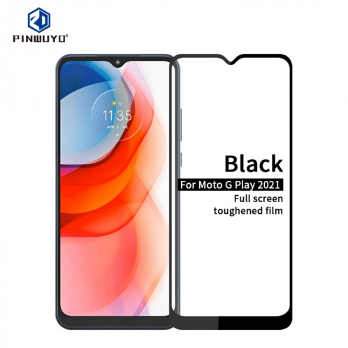 Pour Motorola G Play 2021 Pinwuyo 9h 2.5d Film de verre trempé en plein écran (noir) SP503A983-37