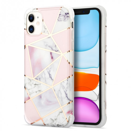 Pour iPhone 13 Mini Case à quatre angles en marbre de marbre de marbre à quatre angles d'électroplastie (blanc) SH704A1867-37
