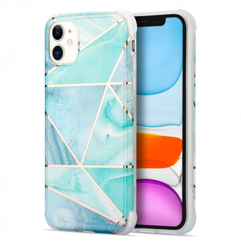 Pour iPhone 13 Mini Matchoplating Matching Marble IMD TPU TPU à quatre angles (Vert) SH704D436-37