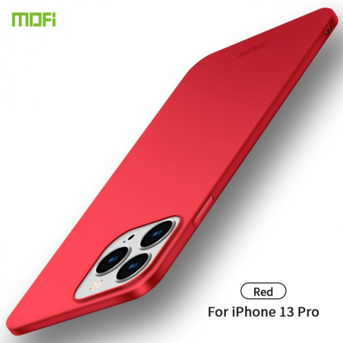 Pour iPhone 13 Pro Mofi PC givré Coque rigide ultra-mince (rouge) SM303D1778-36