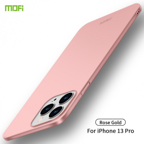 Pour iPhone 13 Pro Mofi Case Hear ultra-mince givré de PC givré (or rose) SM303E1447-36