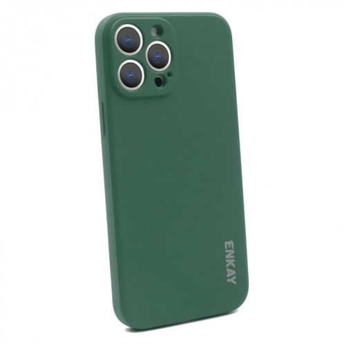 Hat-Prince ENKAY Liquid Silicone Shockproof Protective Case Cover for iPhone 13 Pro Max(Dark Green) SE601D1453-38
