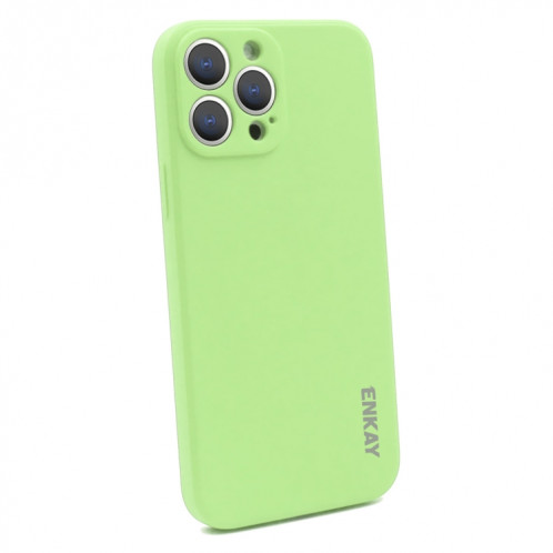 Hat-Prince ENKAY Liquid Silicone Shockproof Protective Case Cover for iPhone 13 Pro Max(Light Green) SE601E184-38