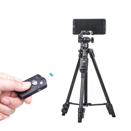 Support de trépied en aluminium YunTeng 6208 avec télécommande Bluetooth et pince à tête et téléphone à 3 voies SH673092-35