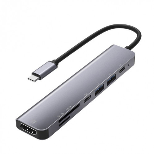 UC902 7-IN-1 Multi-fonction HDMI + SD / TF + USB X 2 + Type-C + PD sur le moyeu en alliage d'aluminium USB-C / Type-C SH71941843-34