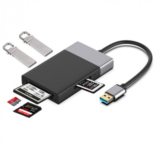 6-en-1 USB 3.0 à USB3.0 x 2 + carte CF + carte TF + carte SD + Adaptateur de moyeu de carte XQD SH7241672-34