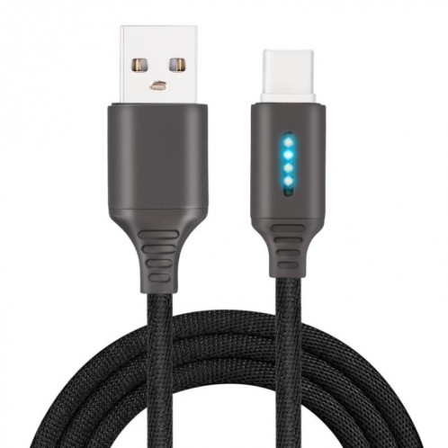 Interface USB-C / TYPE-C ZINC Alliage Maquisée Luminous Intelligent Automatic Date de chargement Données de charge (Noir) SH701A946-37