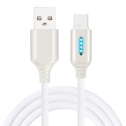 Interface USB-C / TYPE-C ZINC Alliage Maquisée Luminous Intelligent Automatique Données de charge Données de charge (Blanc) SH701B361-37