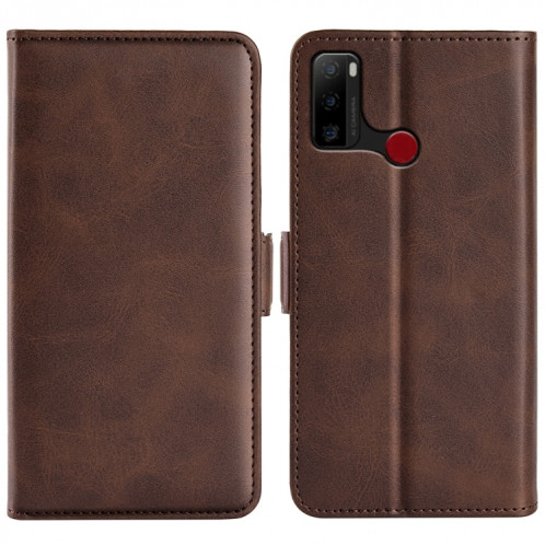Pour Ulefone Note 10 Case de téléphone en cuir à boucle magnétique à double côte (marron) SH101C499-37