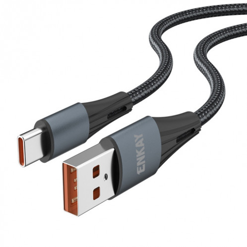 Enkay 66W USB vers USB-C / TYPE-C Protocole complet 6A Câble de données de charge rapide, longueur: 1M (noir) SE501A1794-37