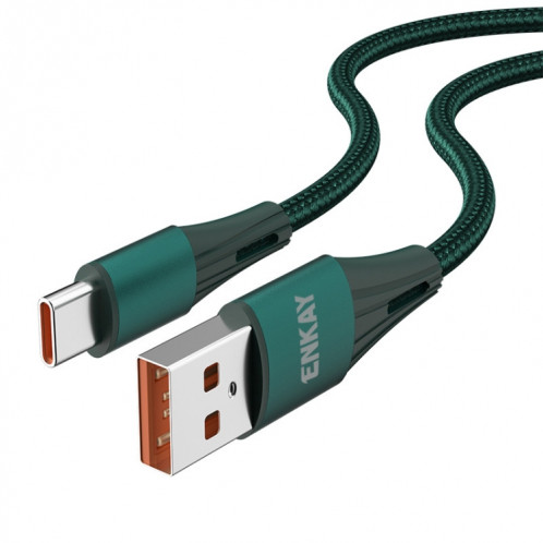 ENKAY 66W USB vers USB-C / TYPE-C Protocole complet 6A Câble de données de charge rapide, longueur: 1M (vert) SE501C1914-37