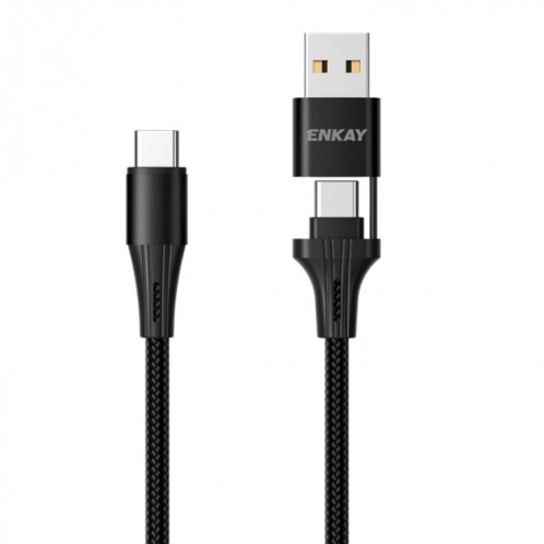 Enkay PD100W 2 dans 1 USB-A / USB-C vers le câble de charge rapide de Type-C 5A, longueur: 1M SE8389102-39
