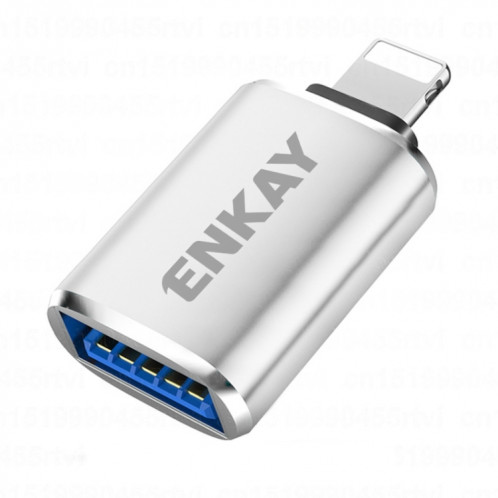 ENKAY ENK-AT110 8 broches mâles à USB 3.0 Adaptateur OTG en alliage en aluminium féminin (argent) SE701C992-37