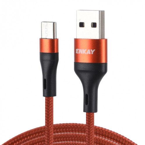 ENKAY ENK-CB119 1M USB 3.0 vers USB-C / TYPE-C 5A Câble de données de synchronisation de chargement rapide (orange) SE001A866-37
