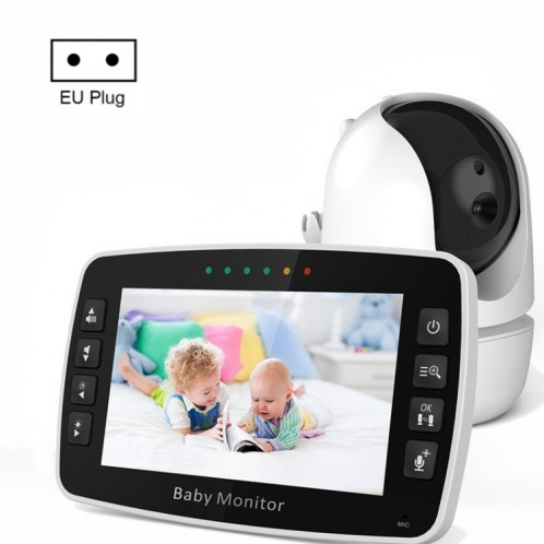 SM43A Caméra de surveillance pour bébé avec zoom intelligent à vision nocturne à affichage couleur de 4,3 pouces (prise UE) SH901B1175-37