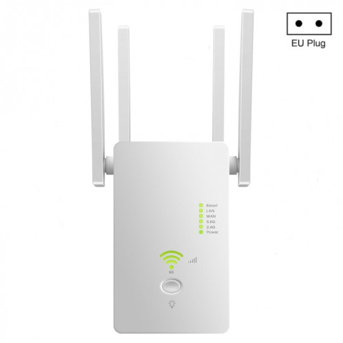 U6 5Ghz Répéteur WiFi sans fil 1200Mbps Routeur Wifi Booster 2.4G Extension longue portée (prise UE) SH101B504-37