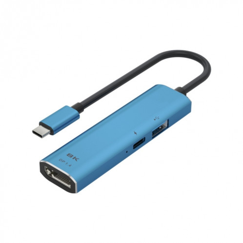 V264B 3 en 1 USB-C / Type-C vers USB3.0 + PD3.0 + DP1.4 Adaptateur multi-séparateur 3 ports OTG HUB SH21111352-36